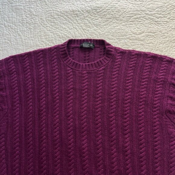Max Field Womens Sweater Purple Cashmere Crew Neck Pullover Top Size Medium - Picture 6 of 7